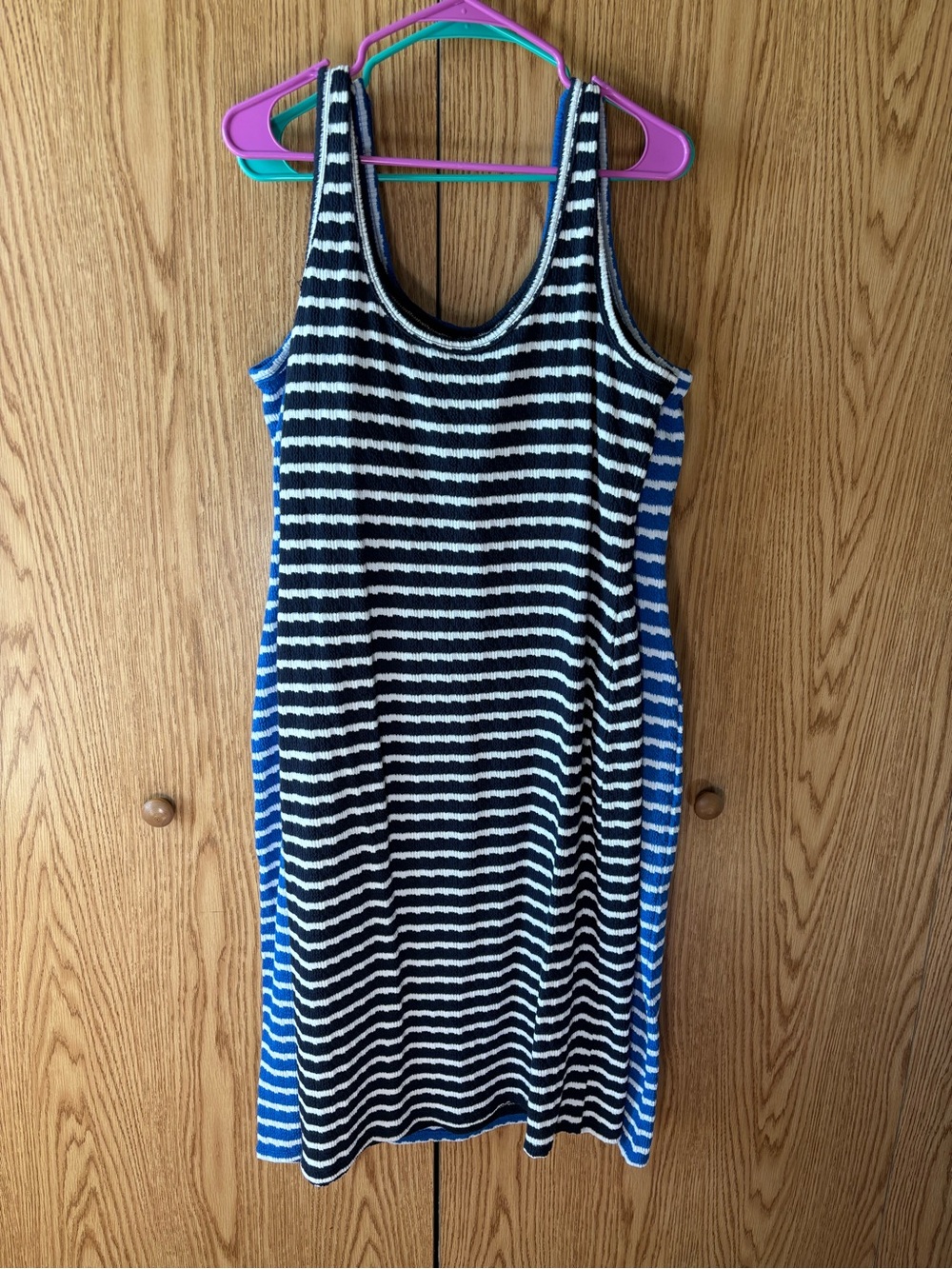 Maurices Striped Tank Midi Dress in Navy, White and Royal Blue